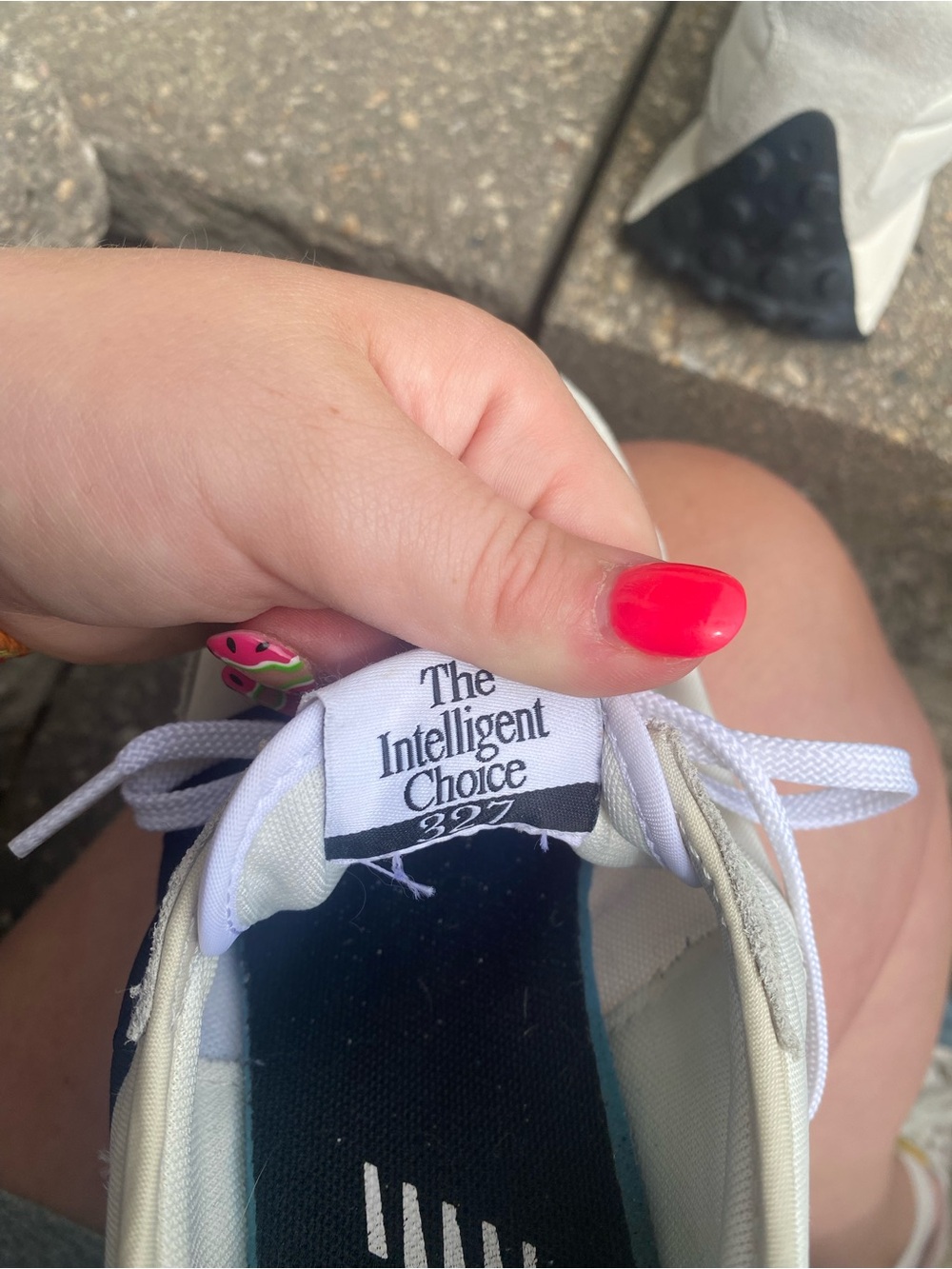 New Balance Women's White and Navy Retro Runner Sneakers - Picture 8 of 10